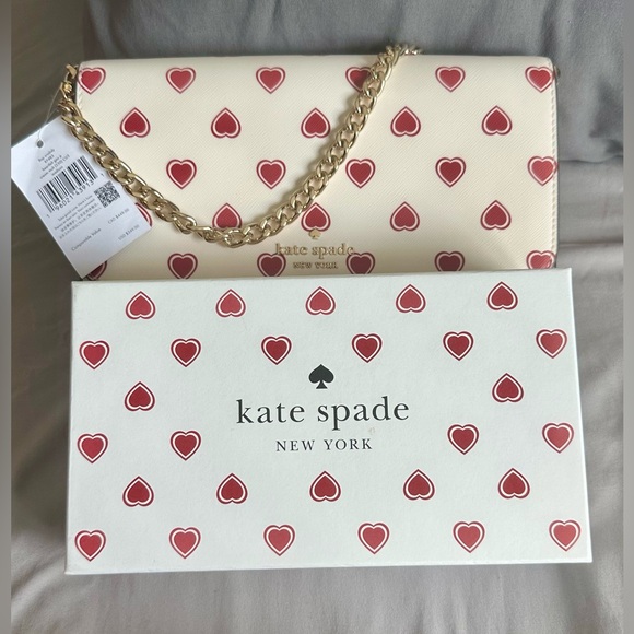 Kate Spade NWT Madison Heartfelt Geo Flap Crossbody & Matching Wallet Set - Picture 4 of 16